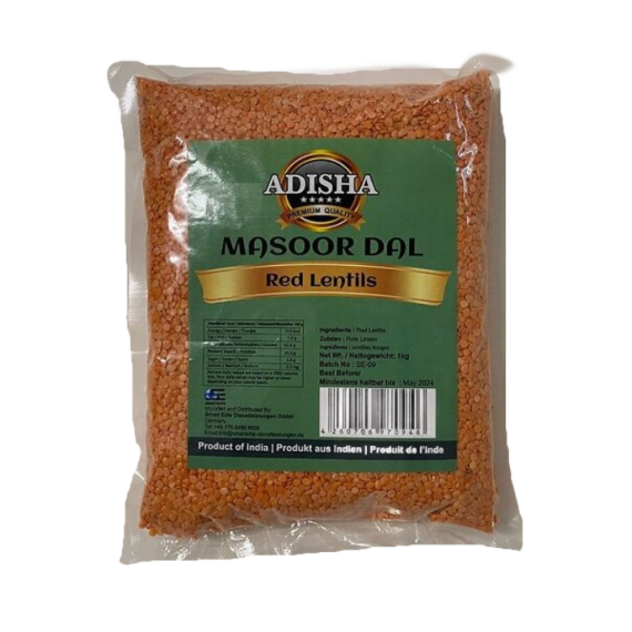ADISHA RED LENTILS (MASOOR DAL) 500 GM