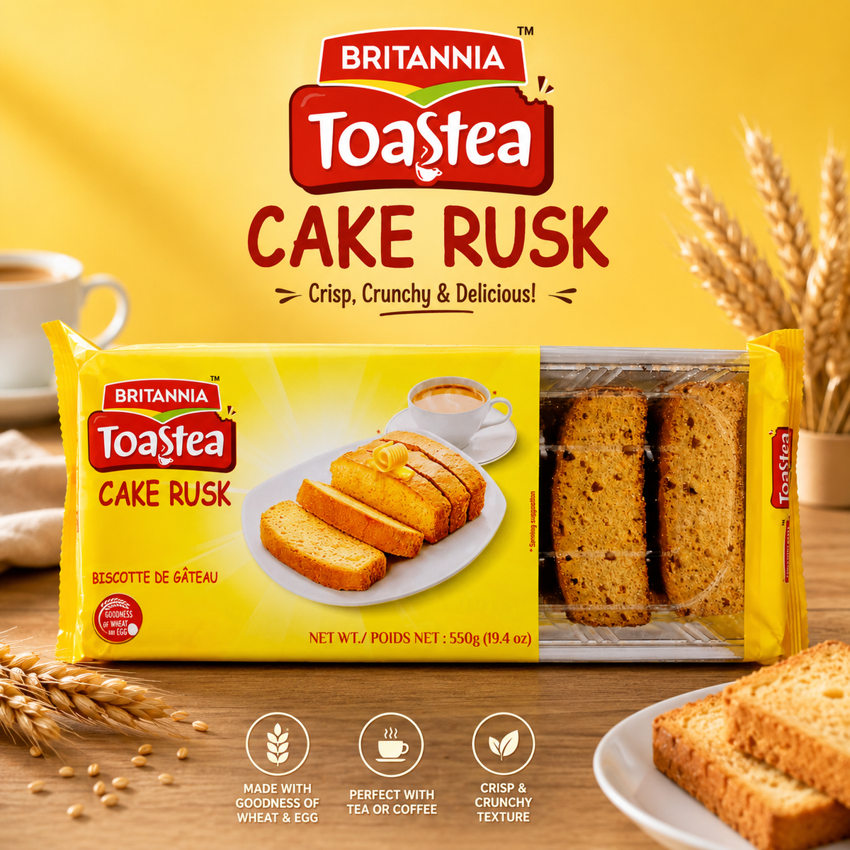 BRITANNIA CAKE RUSK-550gm