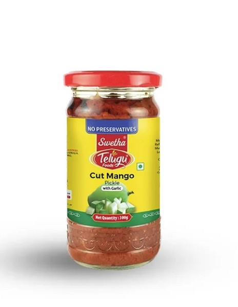 TELUGU PICKLE CUT MANGO-GARLIC 300g