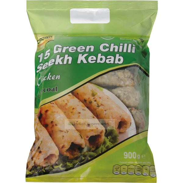 CROWN FROZ. KEBAB CHICKEN GREEN  CHILLI (15 pc)
