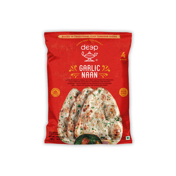 Deep frozen garlic naan vegan 340g
