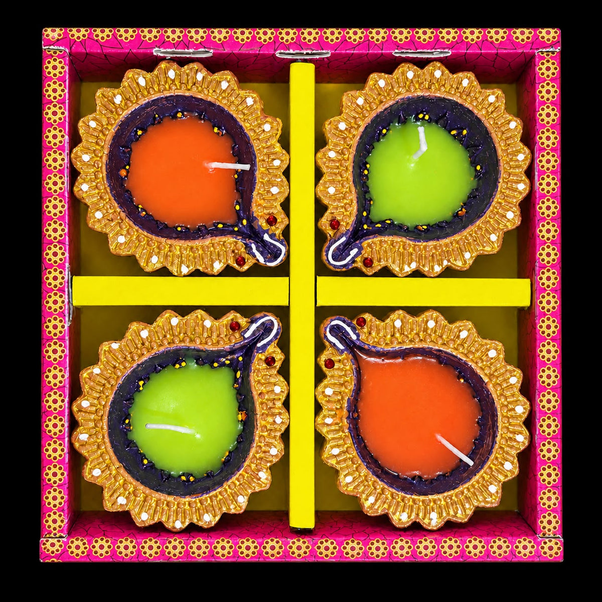 Diwali Diya Fancy With Wax Mix Design Set-4