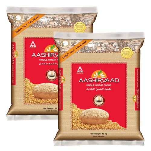 Aashirvaad - Whole Wheat Atta - 10kg *2 (Combo)